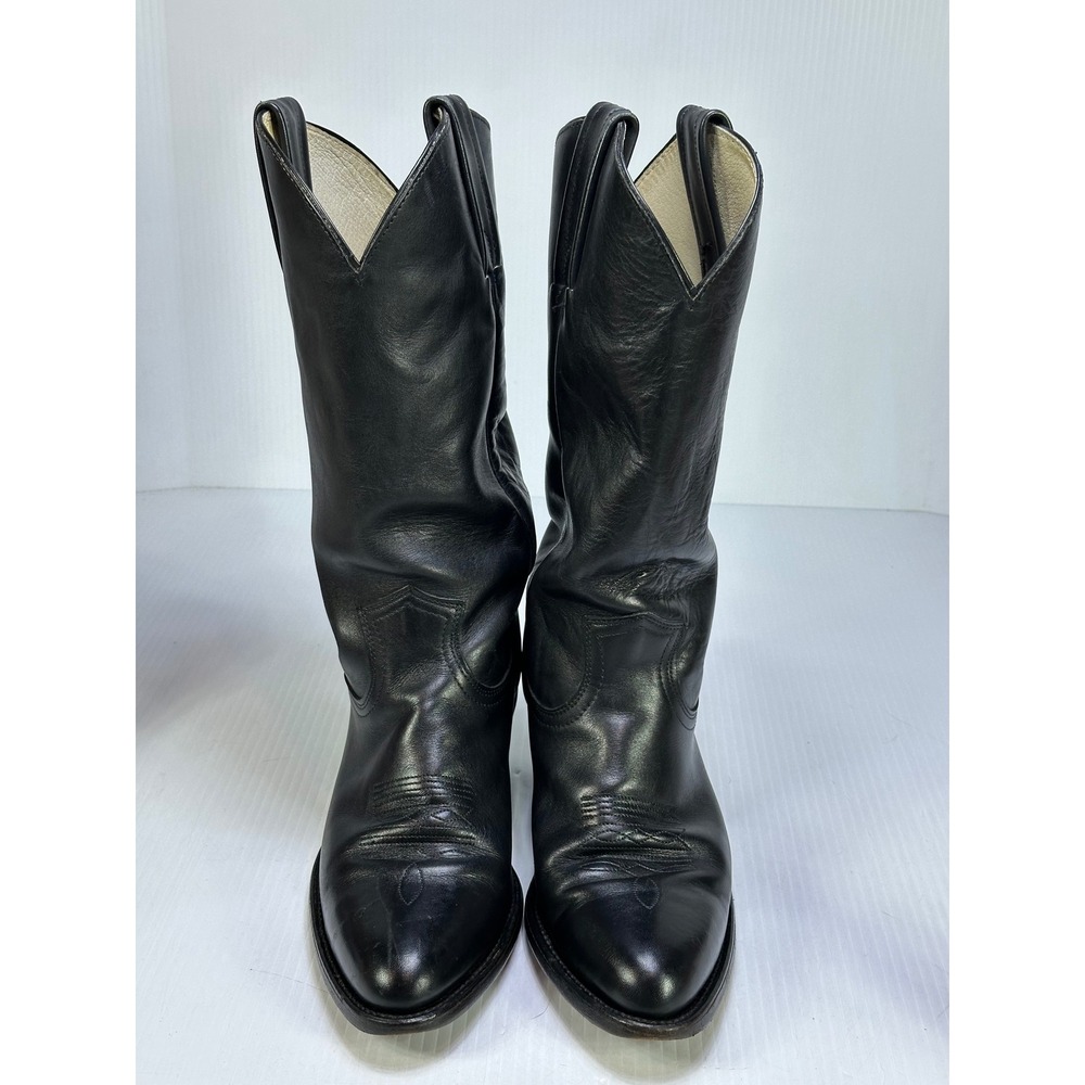 Frye 2506 Black Leather Western Cowboy Boots Mens 9.5 D Made in USA
